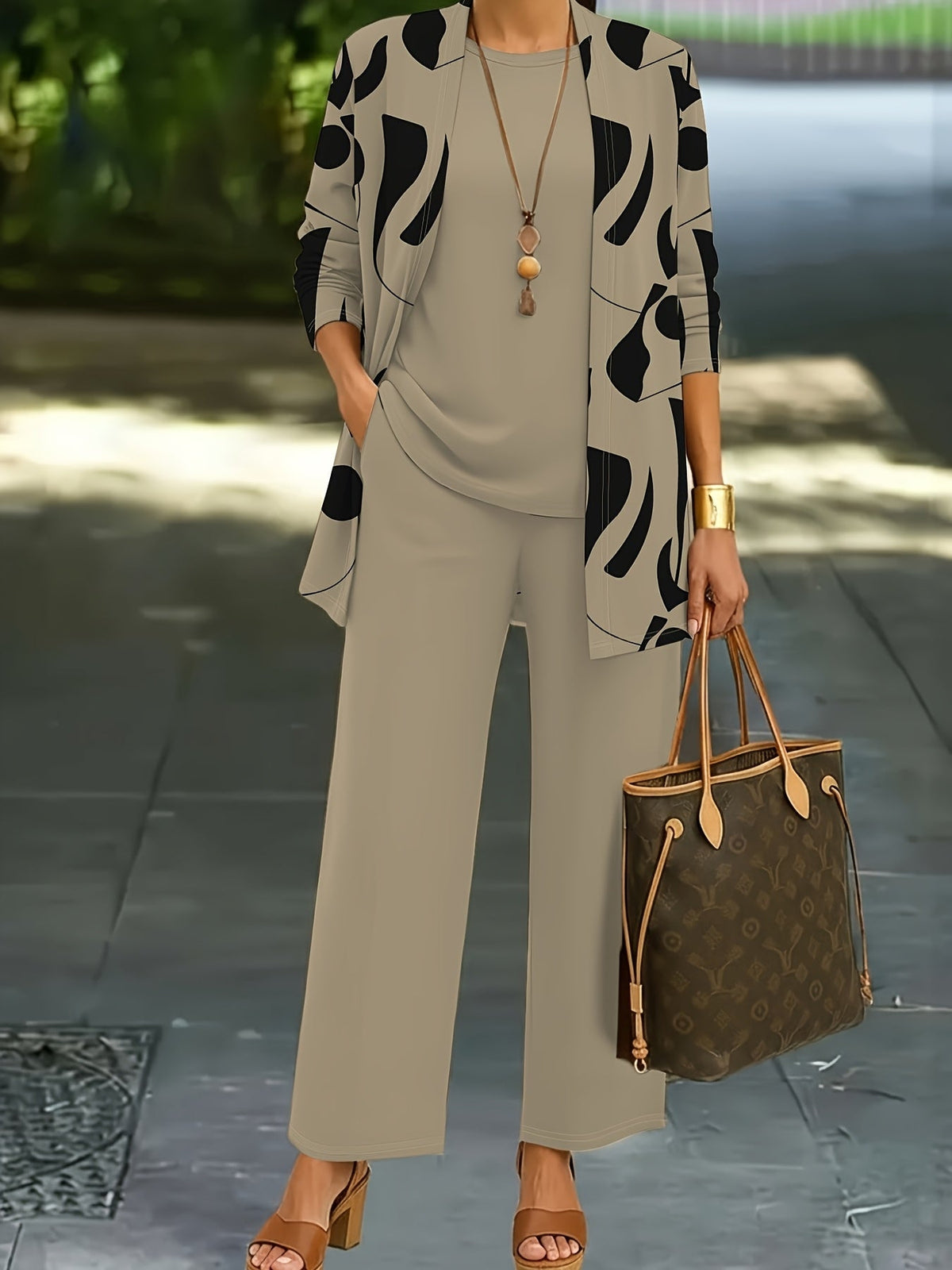 Fiammetta | Abstract Print Three-Piece Set for Women