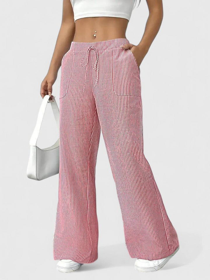 Dominique | Linen Wide-Leg Trousers for Women