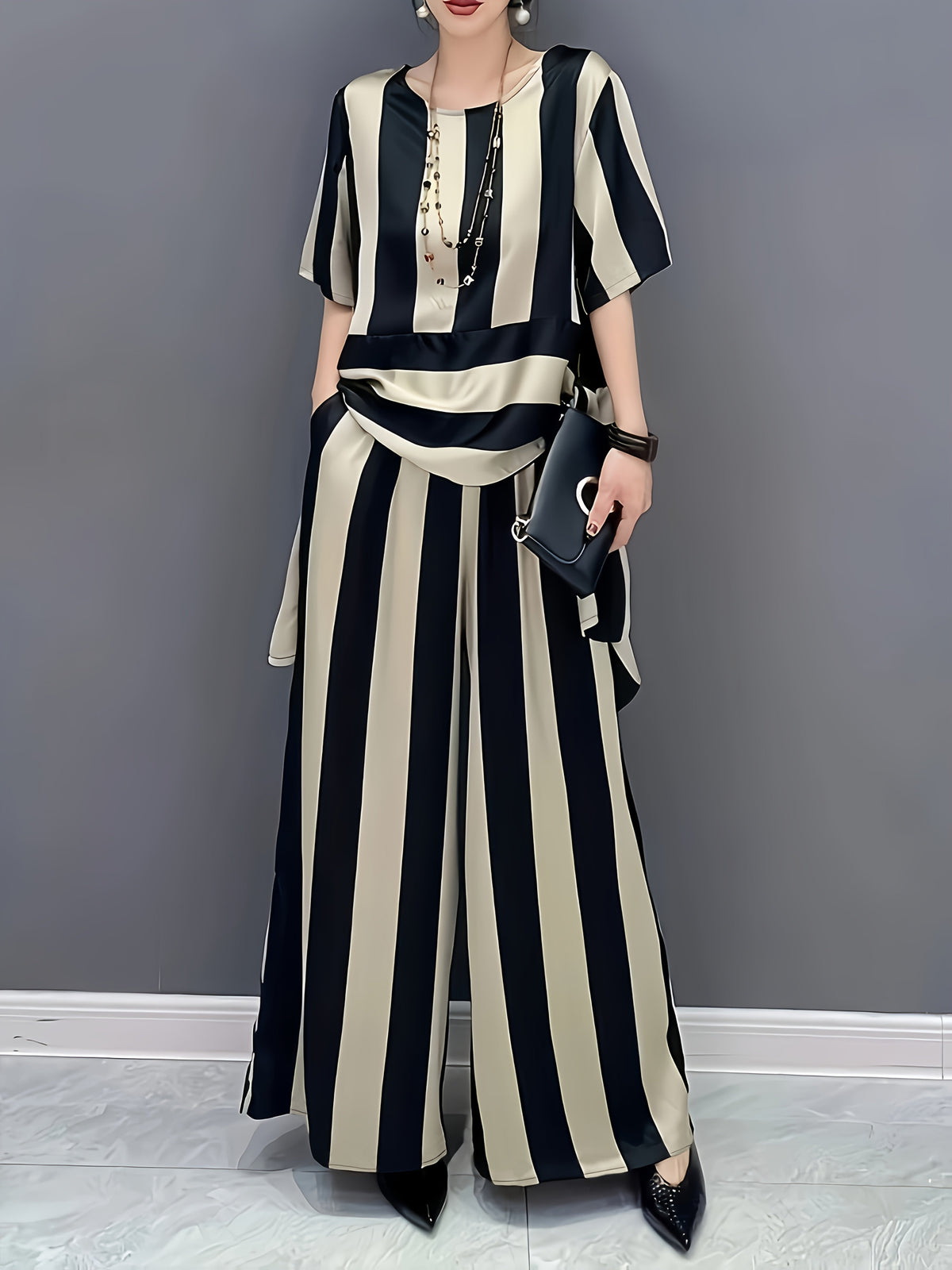 Felicite | Striped Flared Set for Women