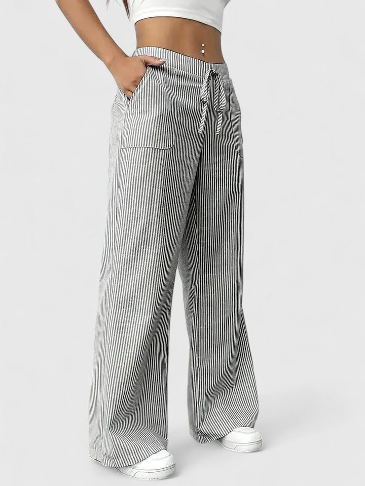 Dominique | Linen Wide-Leg Trousers for Women
