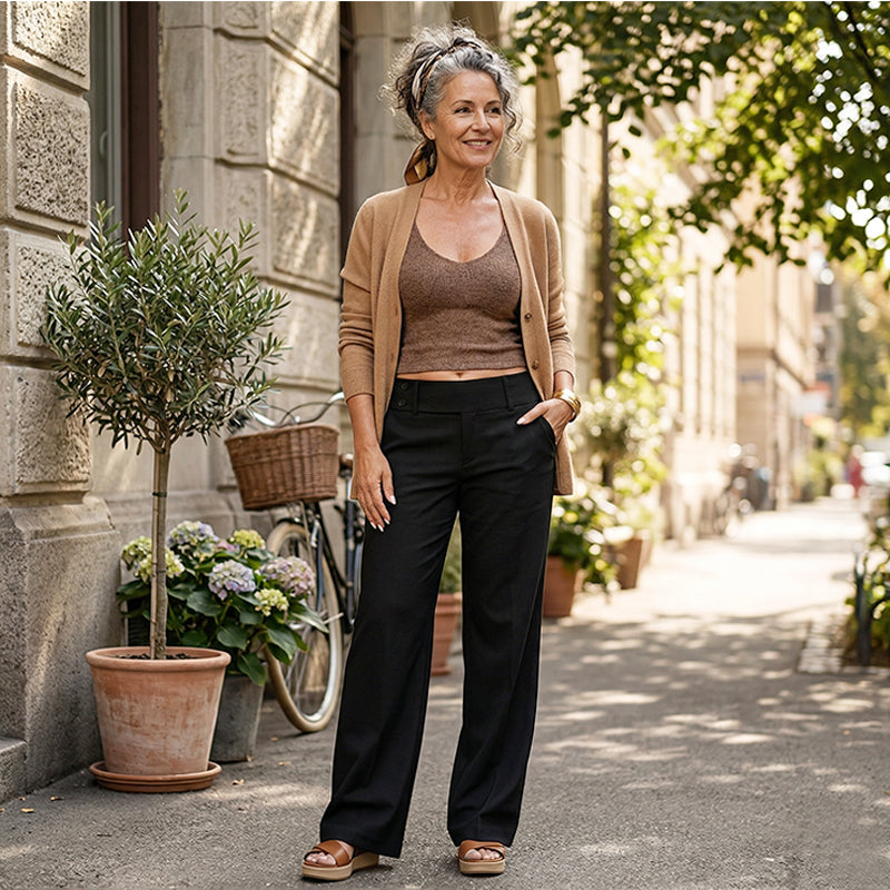 Penelope | Linen Flared Trousers for Women
