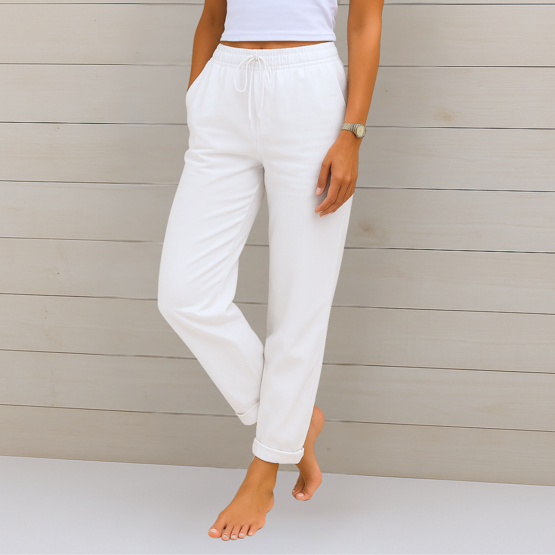 Sandrine | Linen Stretch Trousers for Women