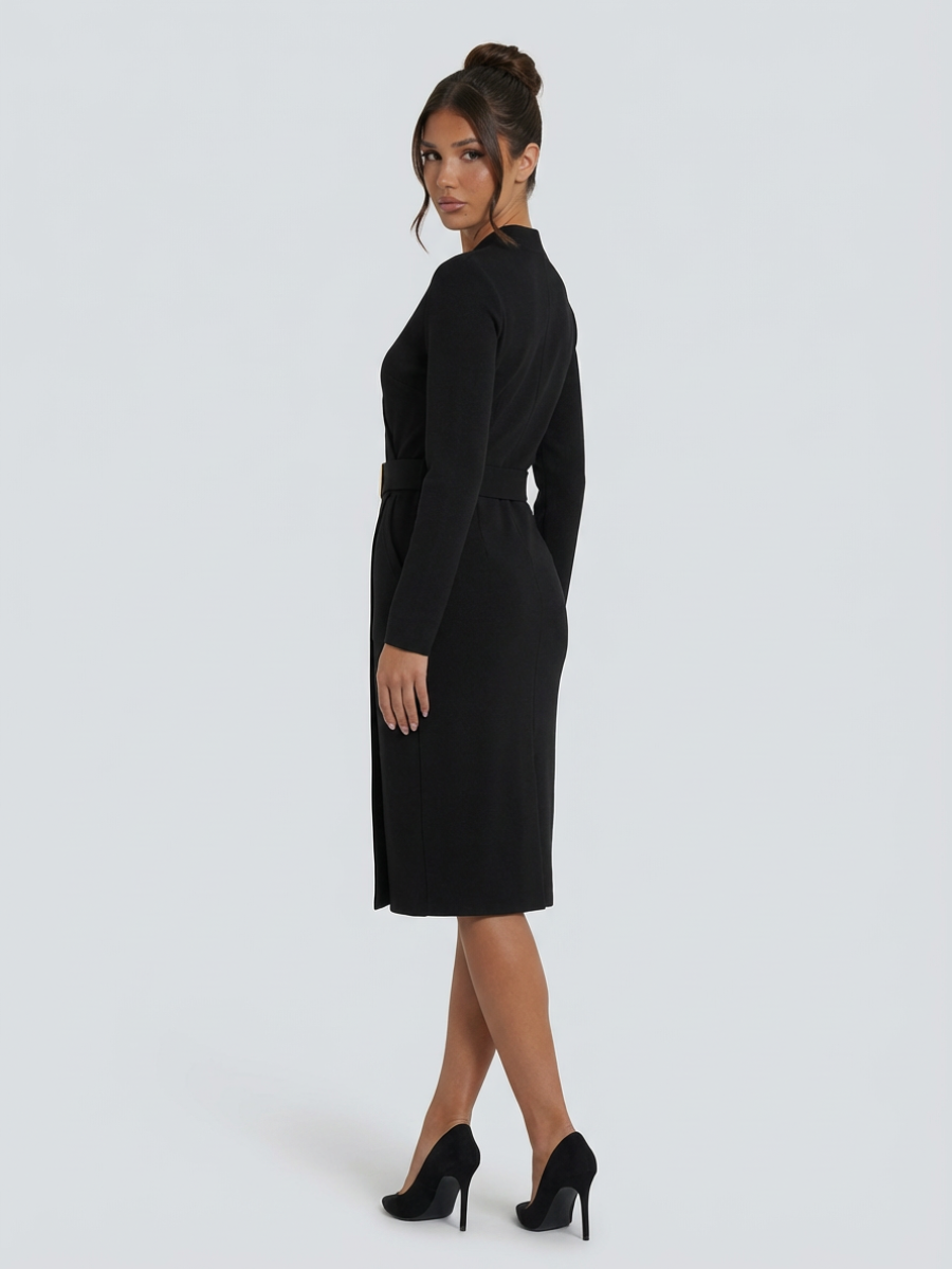 Giorgia | Elegant Belted Midi Dress