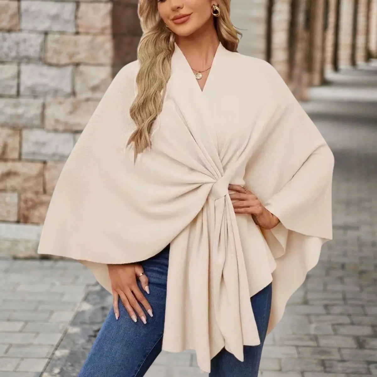 Briana | Elegant Draped Poncho for Women