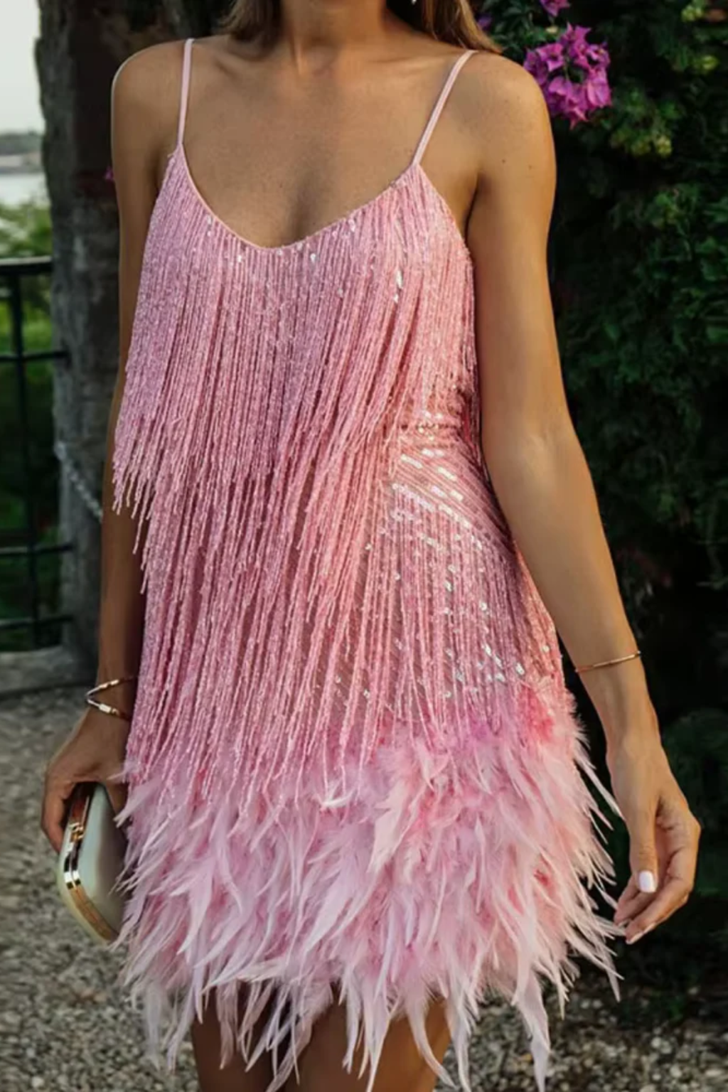 Seraphina | Feather Sequin Mini Dress