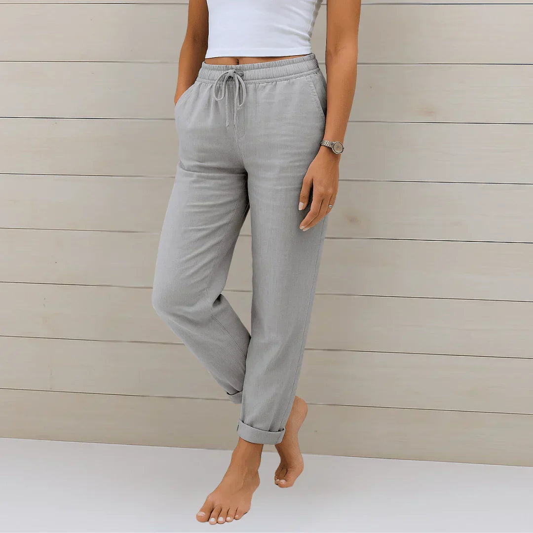 Marlene | Airy Linen Summer Trousers for Women