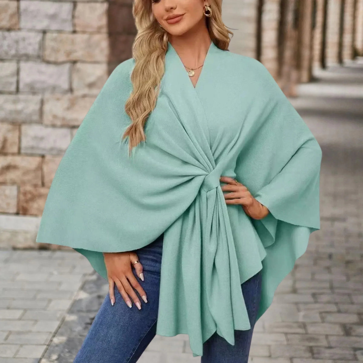 Briana | Elegant Draped Poncho for Women