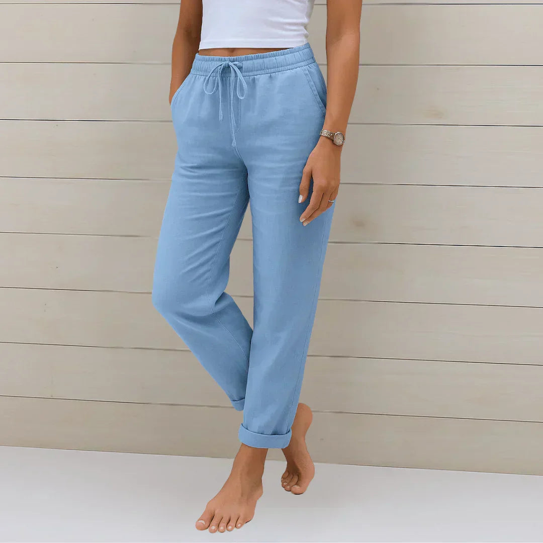 Marlene | Airy Linen Summer Trousers for Women