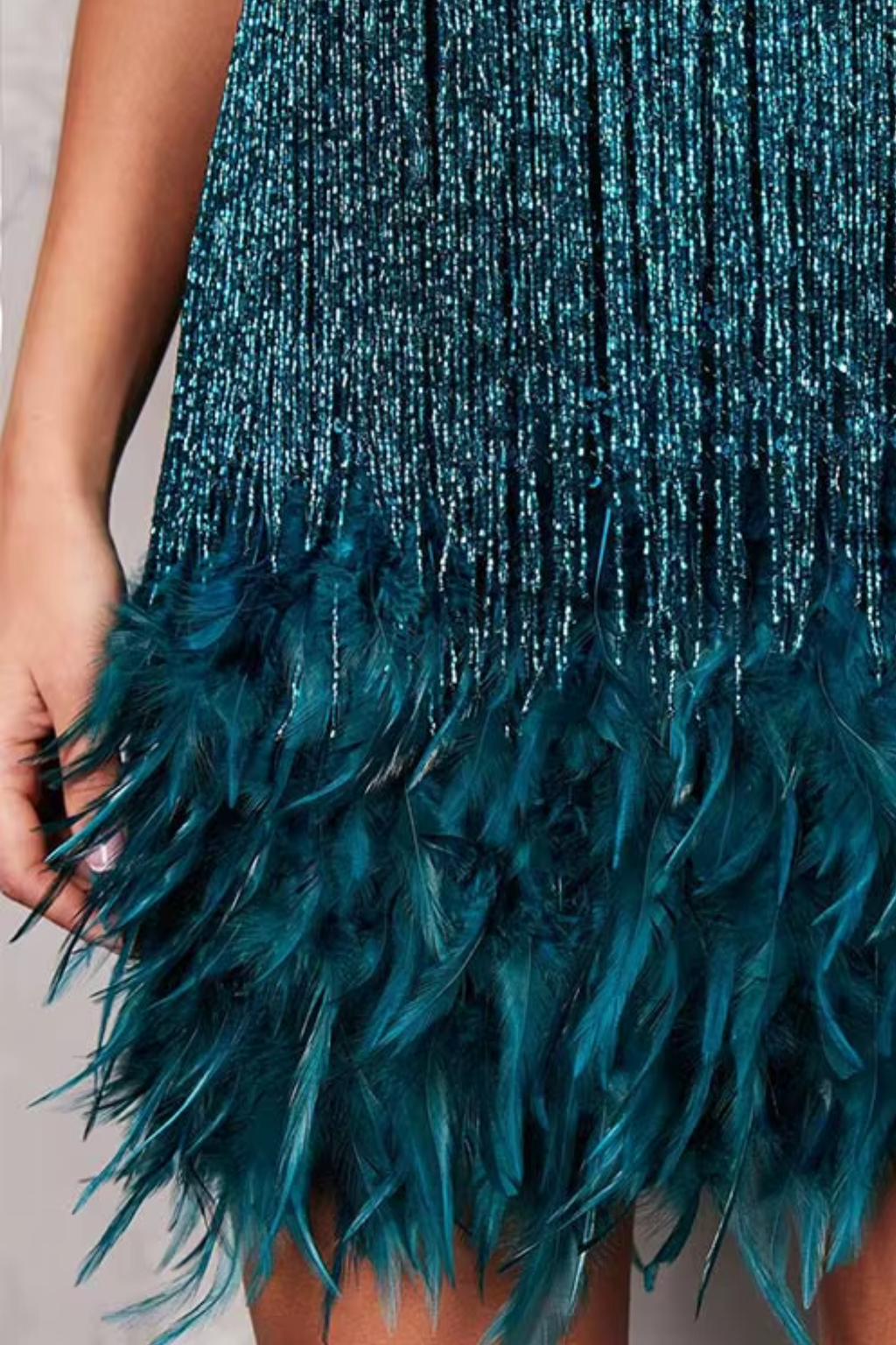 Seraphina | Feather Sequin Mini Dress