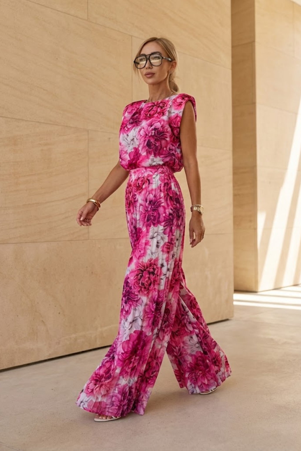 Bianca | Elegant Pleated Wide-Leg Jumpsuit for Women
