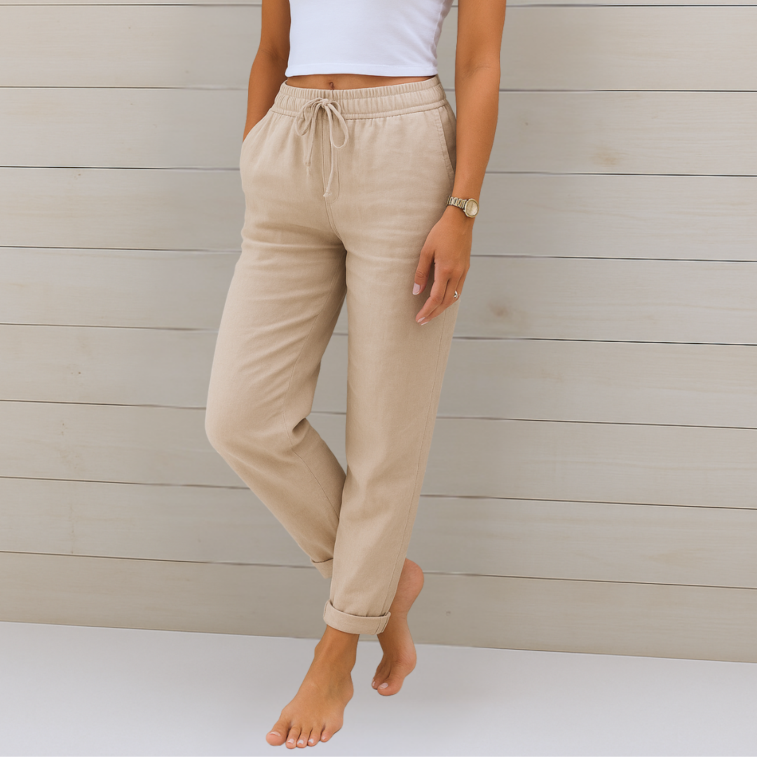 Sandrine | Linen Stretch Trousers for Women