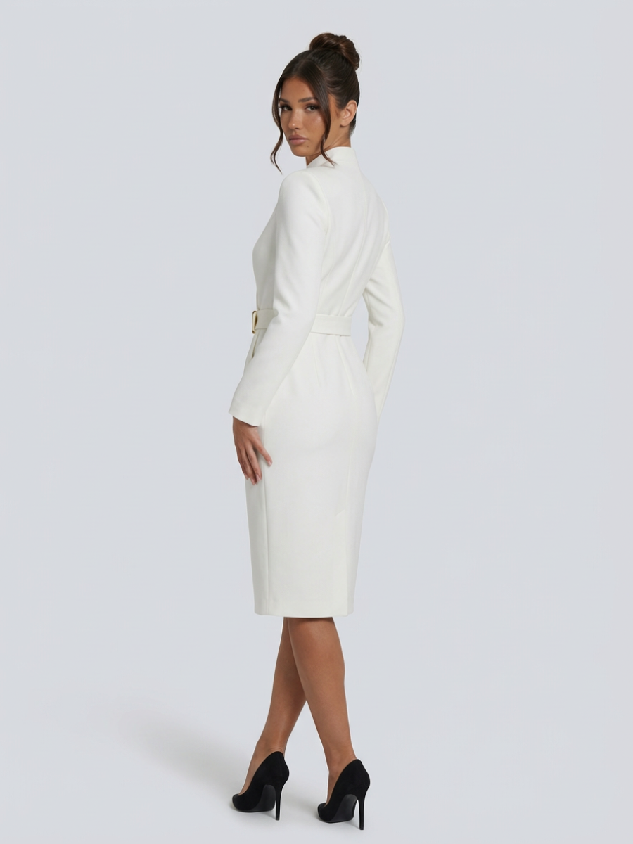 Giorgia | Elegant Belted Midi Dress