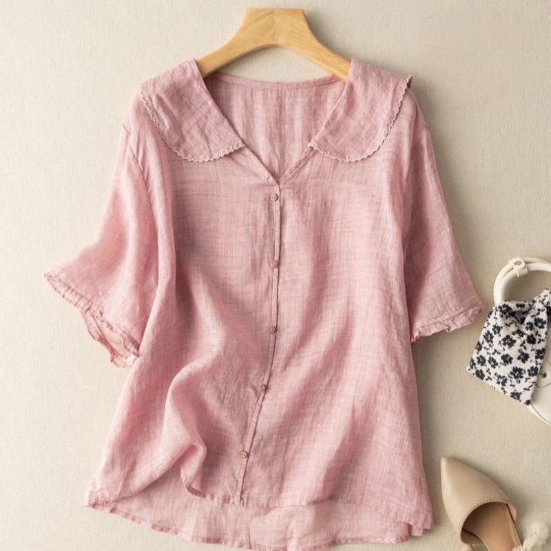 Kristi | Vintage Blouse with Button Detail for Women