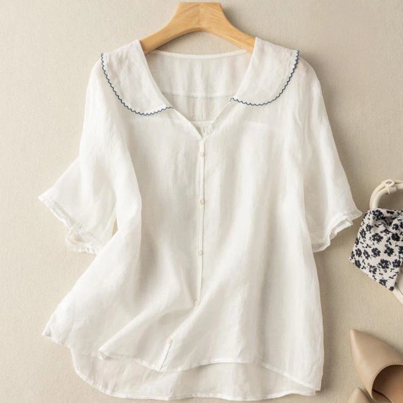 Kristi | Vintage Blouse with Button Detail for Women