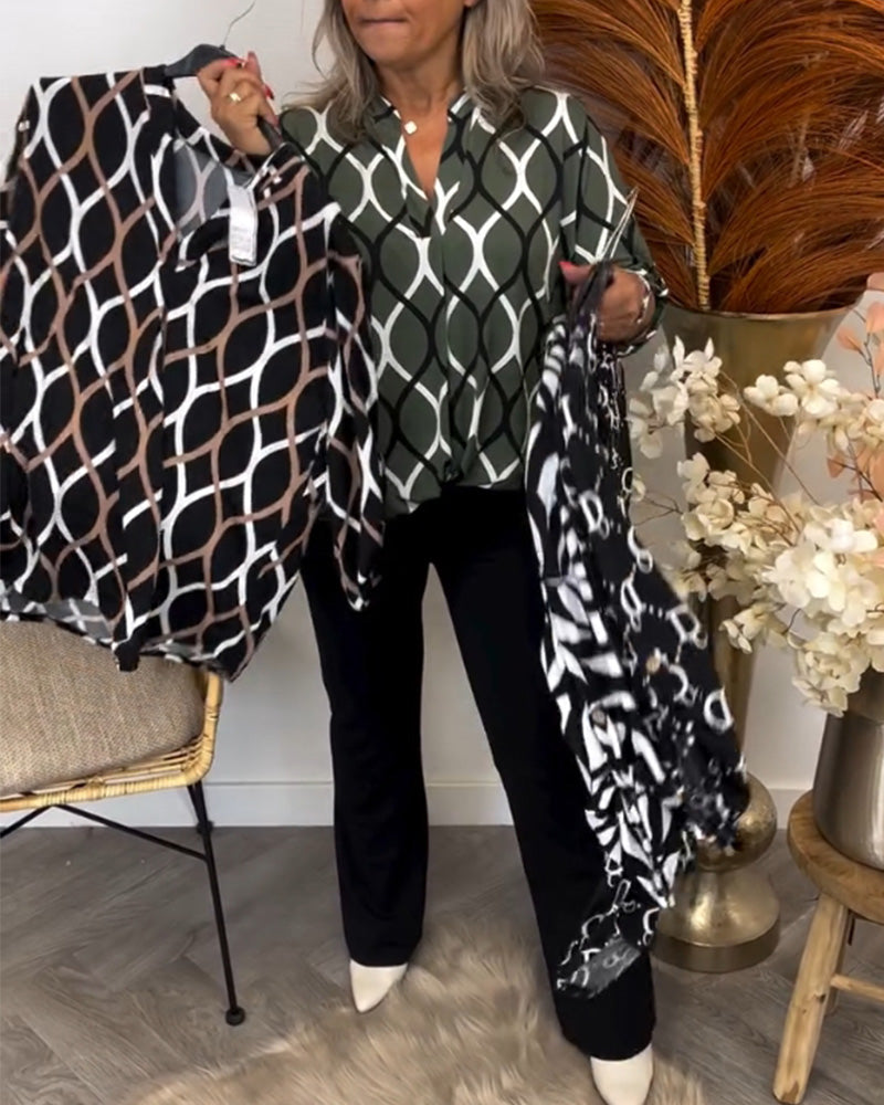 Marianthi | Casual Long-Sleeve Printed Blouse for Women