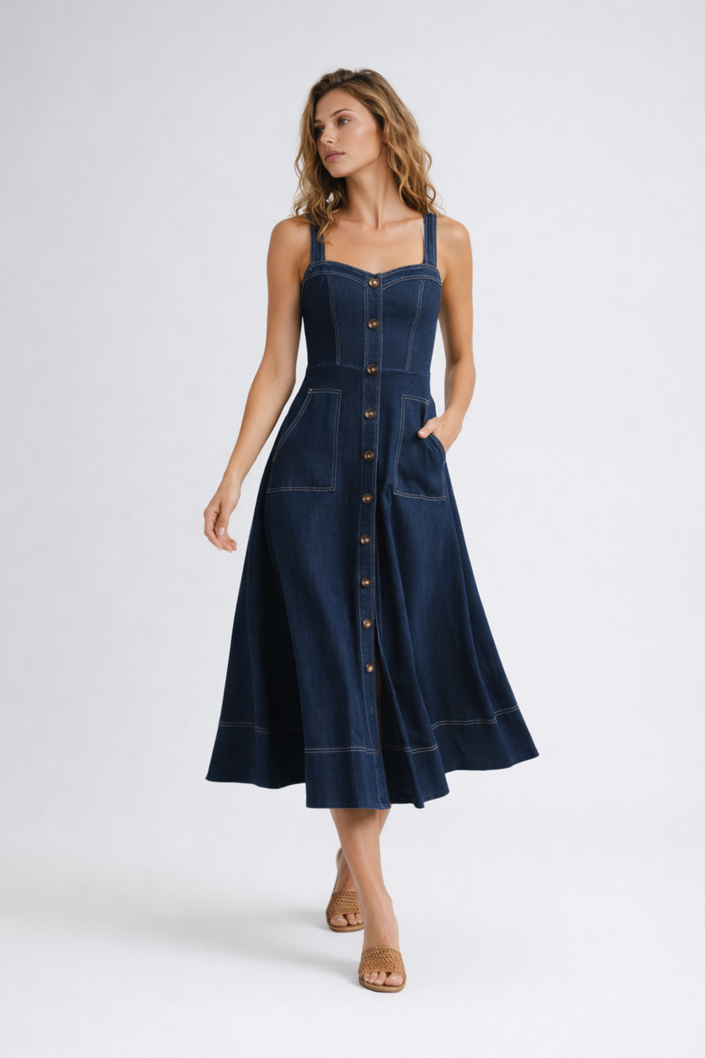 Eloise | Denim Midi Dress