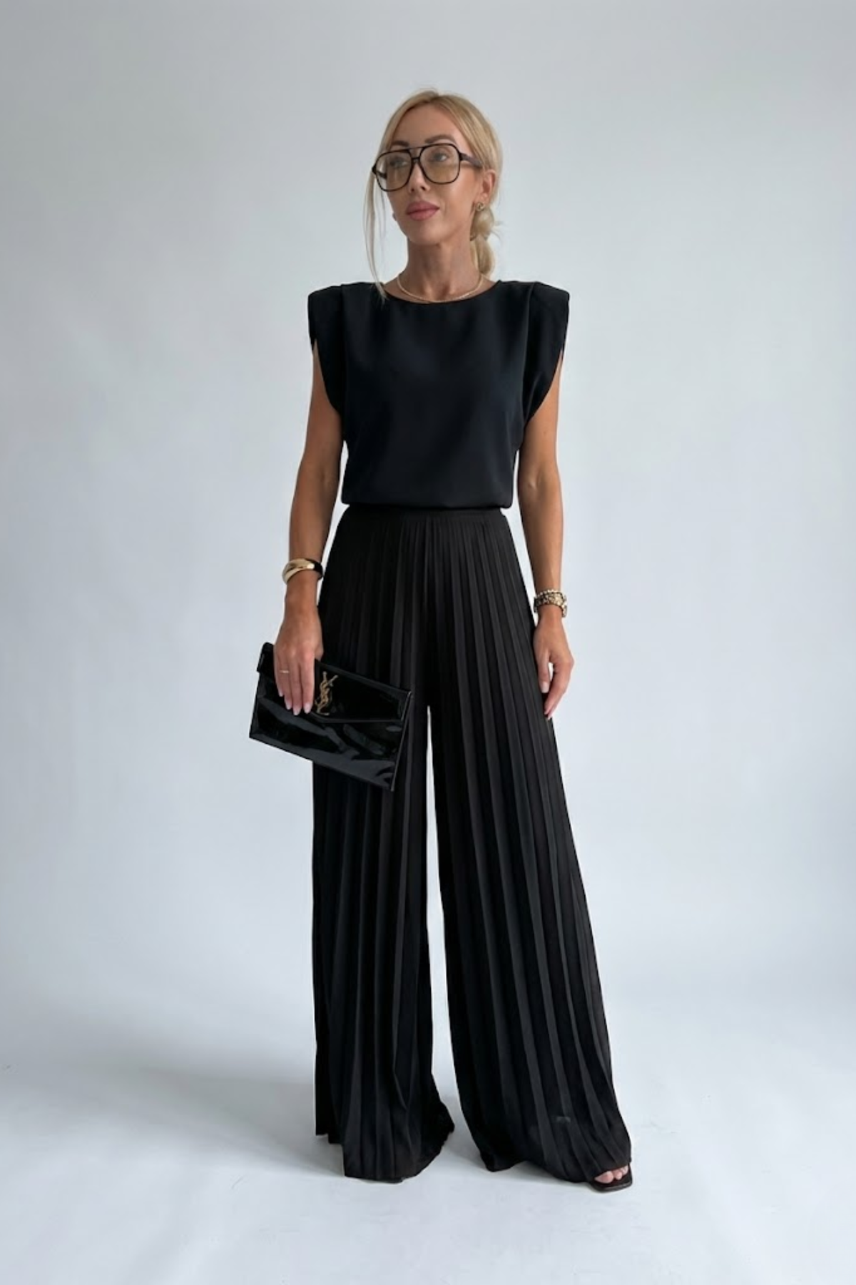 Bianca | Elegant Pleated Wide-Leg Jumpsuit for Women