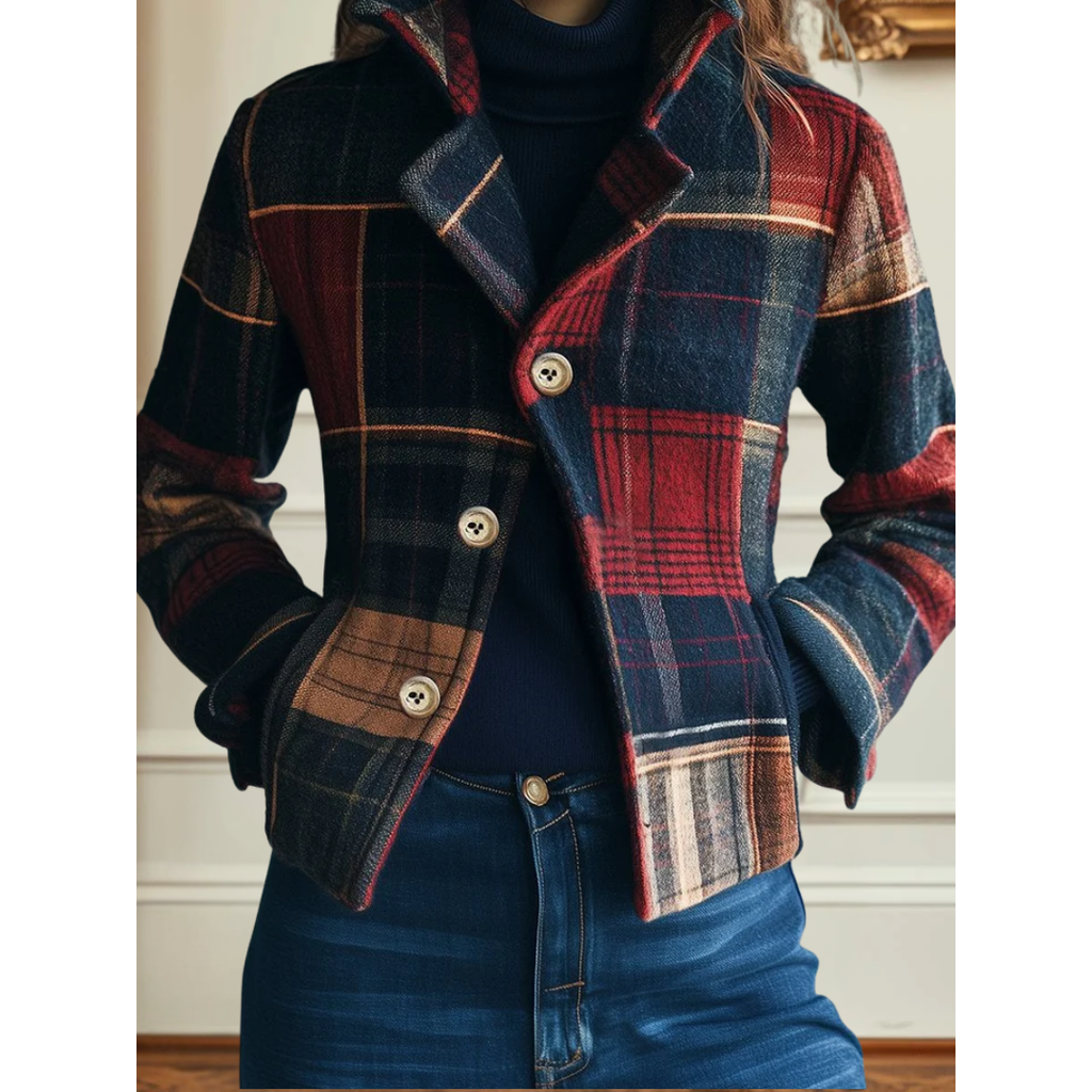 Francesca | Classic Plaid Wool Jacket for Women