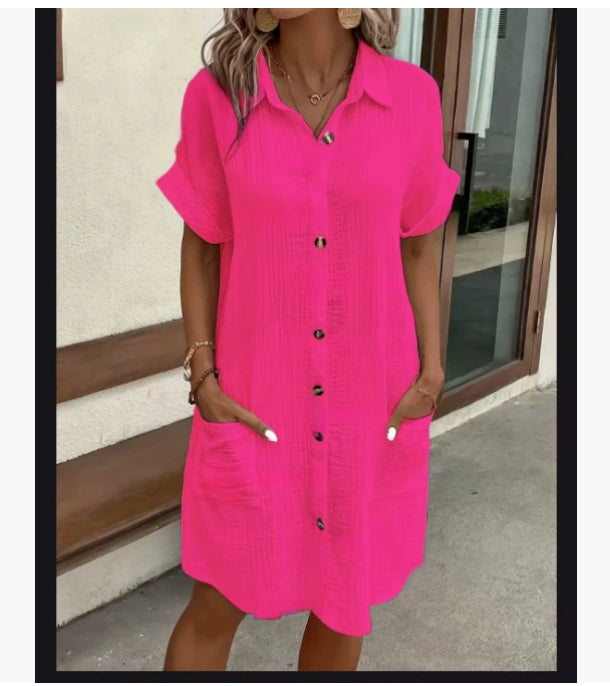 Emilia | Linen Shirt Dress