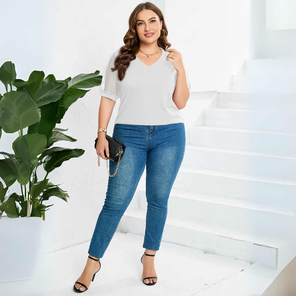 Sophora | Elegant V-Neck Top for Women