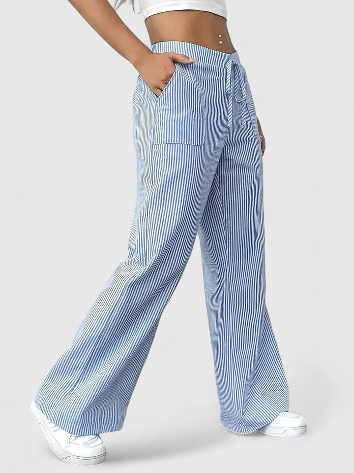 Dominique | Linen Wide-Leg Trousers for Women