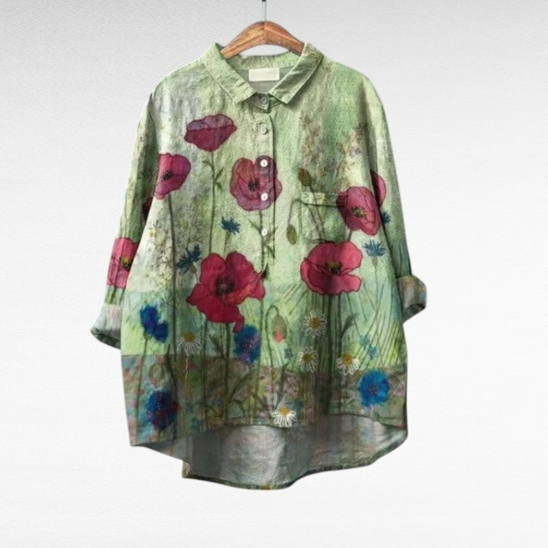 Dina | Elegant Linen Summer Blouse for Women