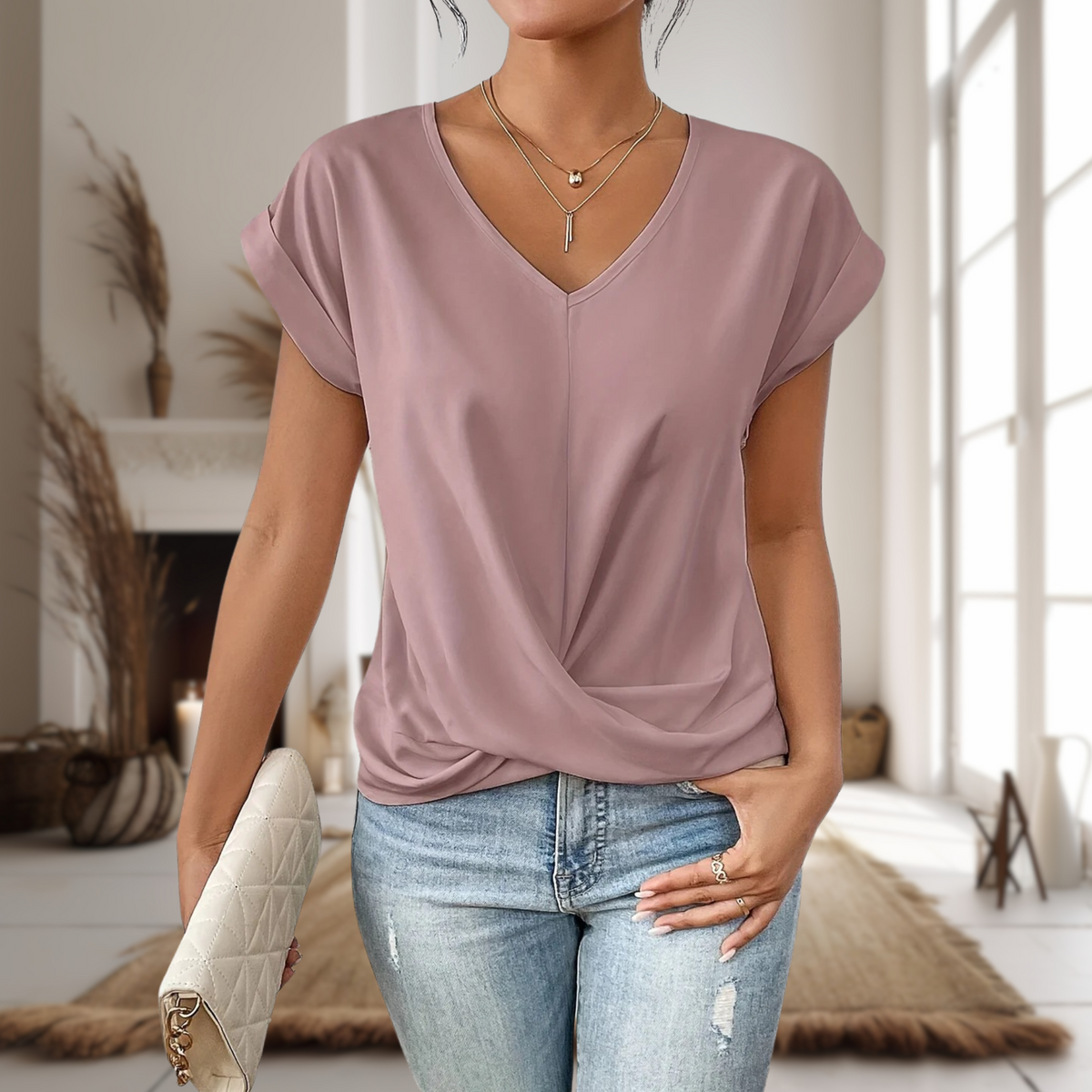 Elle | Casual Sweetheart Neck Top for Women
