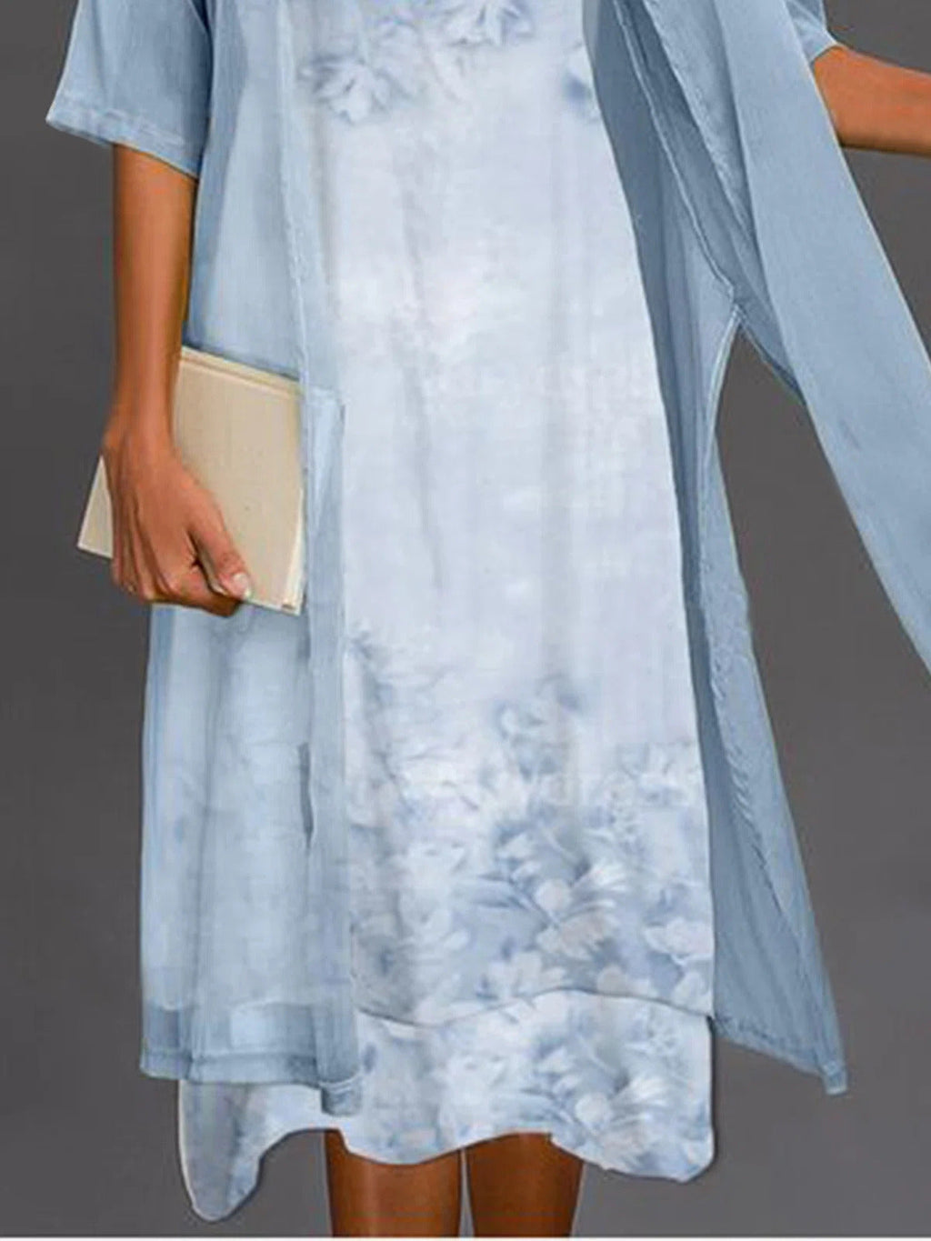 Hortense | Floral Dress and Sheer Cardigan Set for Women