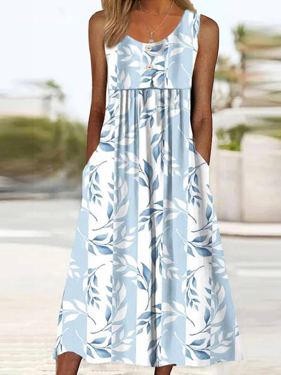 Laurel | Leaf Print Midi Dress with Jacket Set for Women