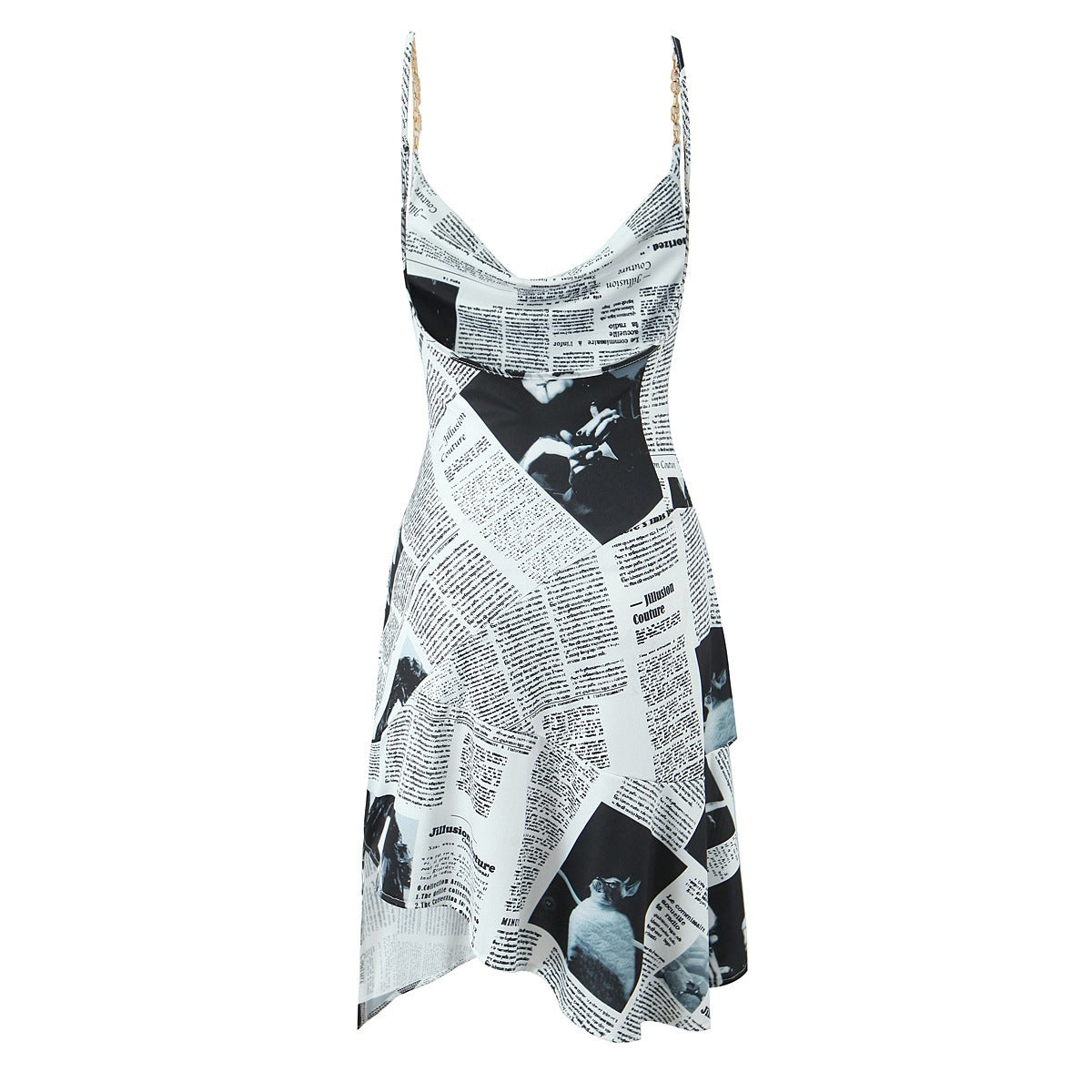Brooke | Strapless Asymmetric Mini Dress with Printed Design