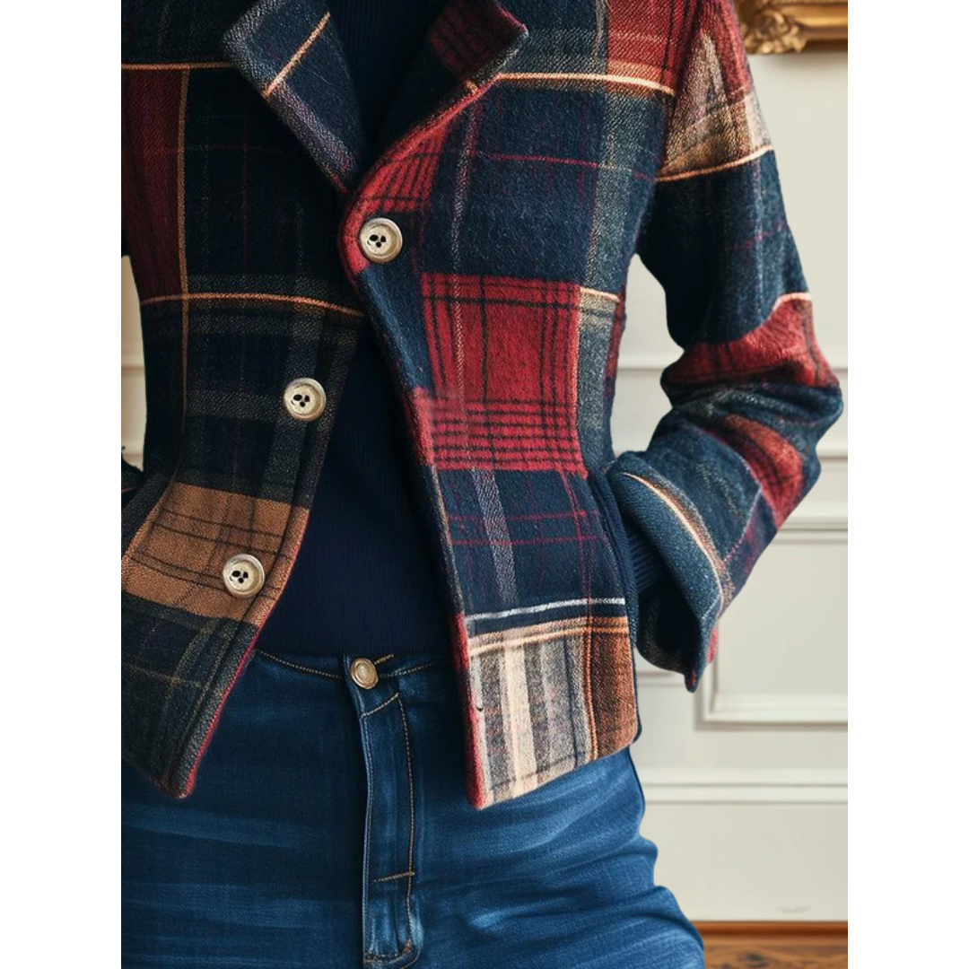 Francesca | Classic Plaid Wool Jacket for Women