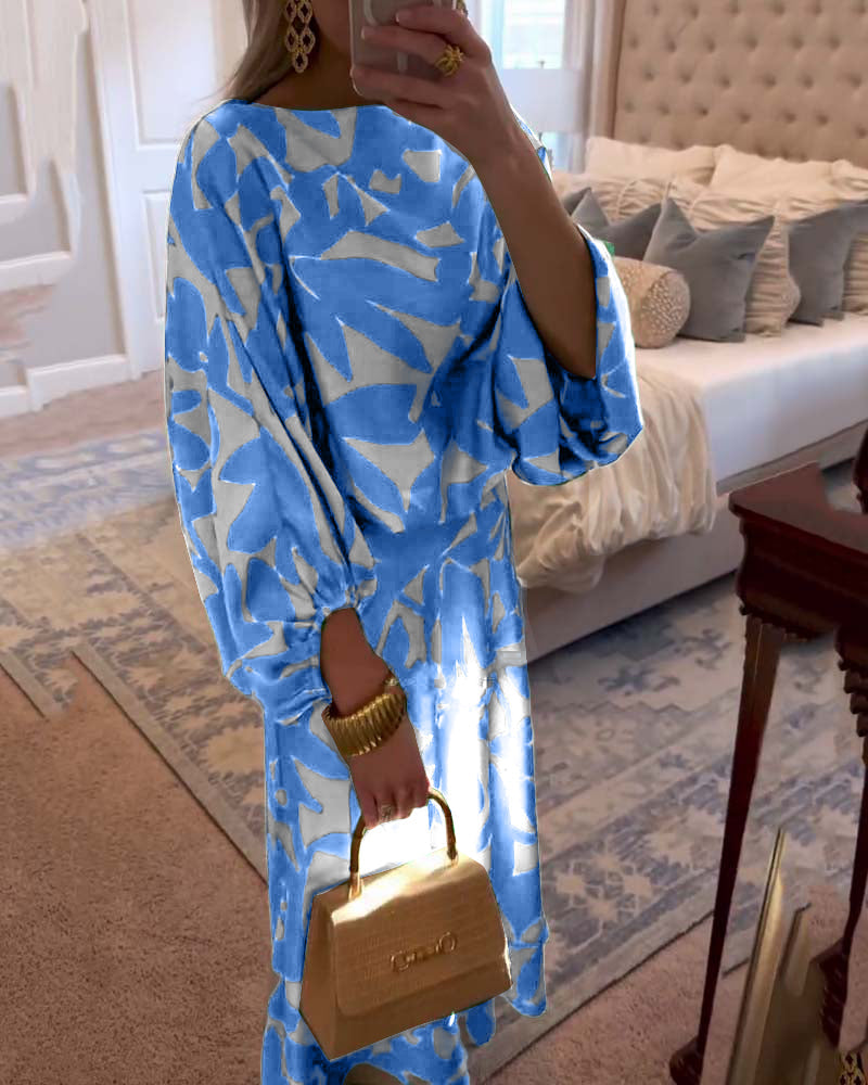 Ashley | Two-Piece Printed Set with Lantern Sleeves for Women