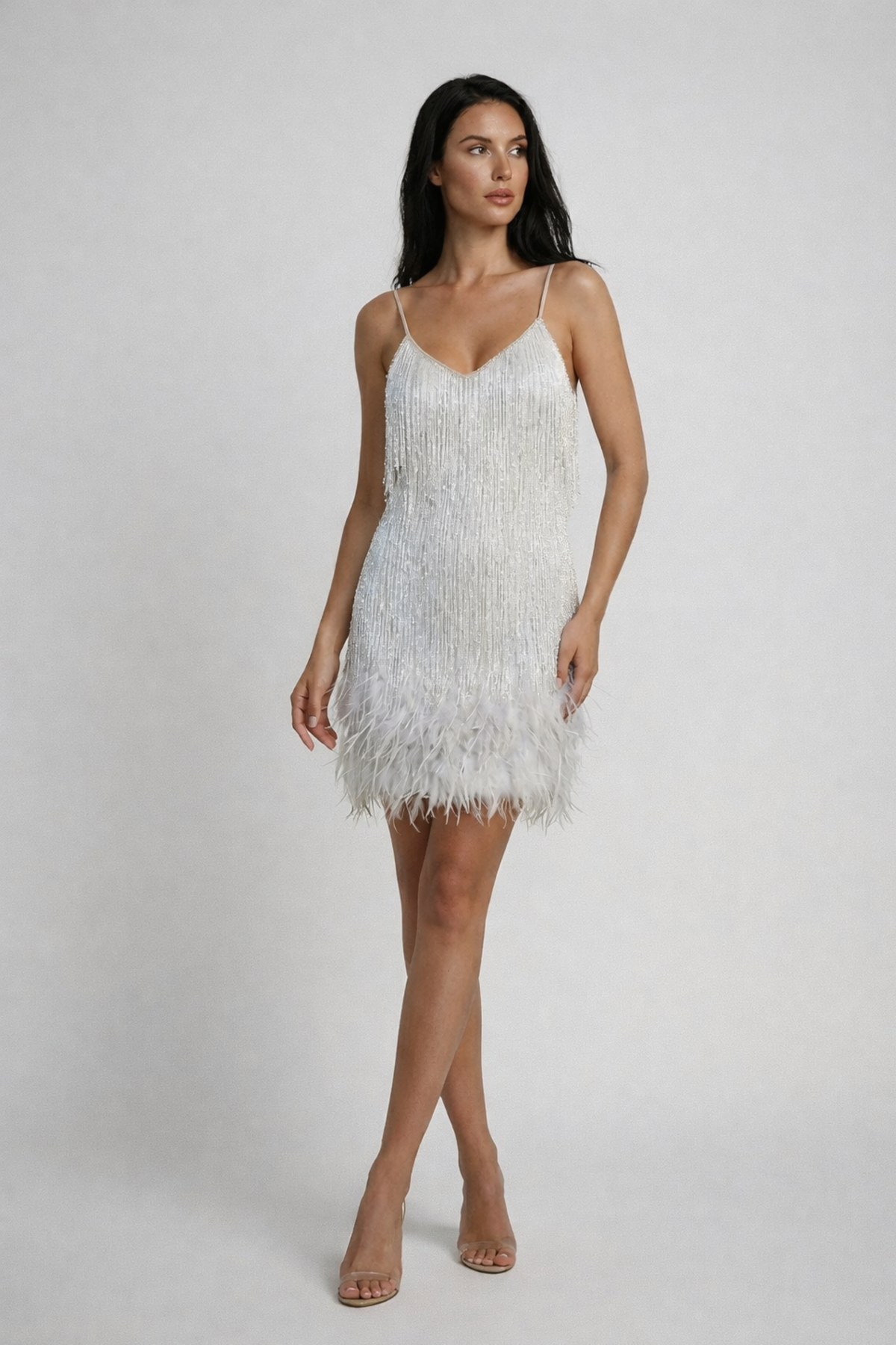 Seraphina | Feather Sequin Mini Dress