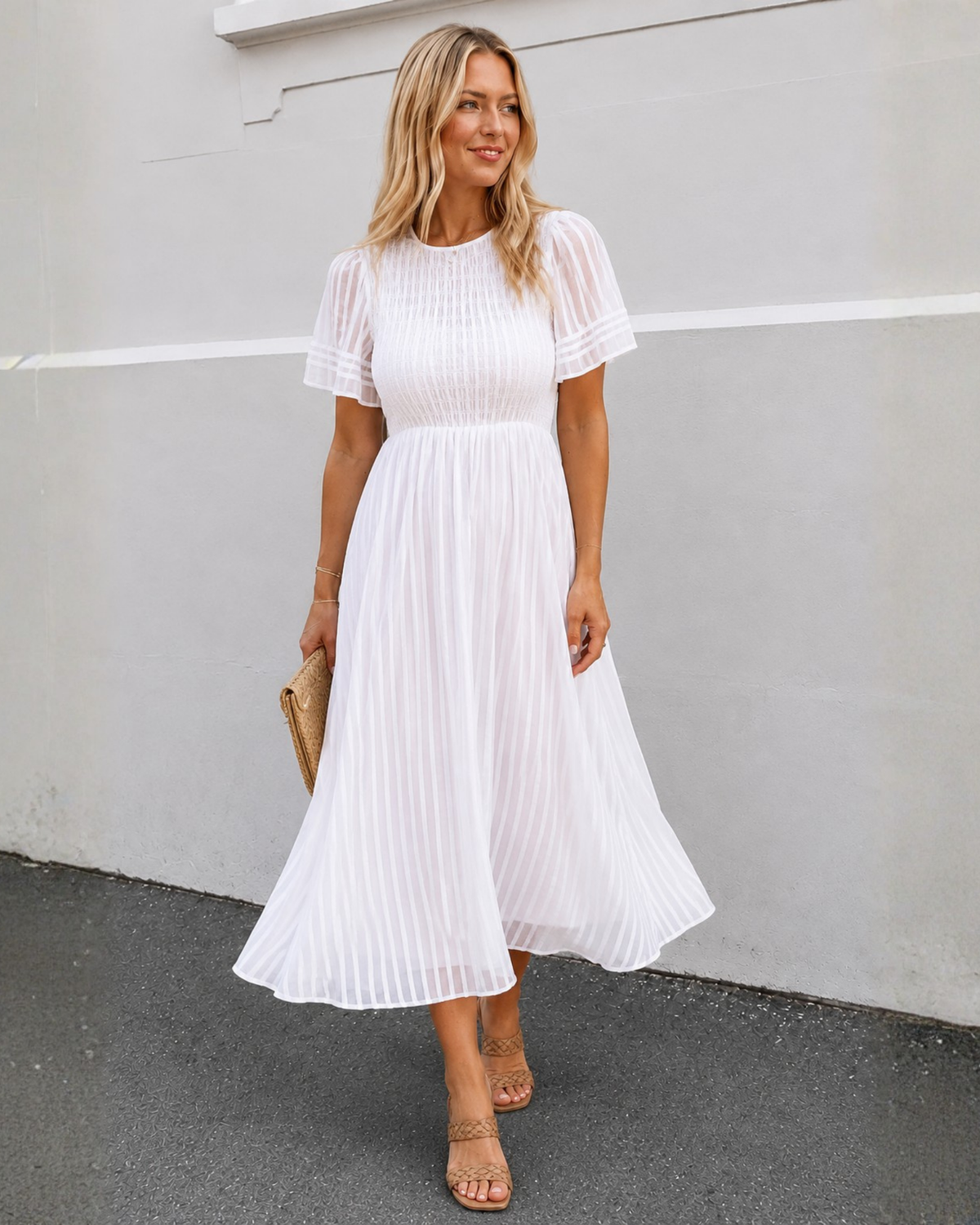 Eleonora | White Midi Dress