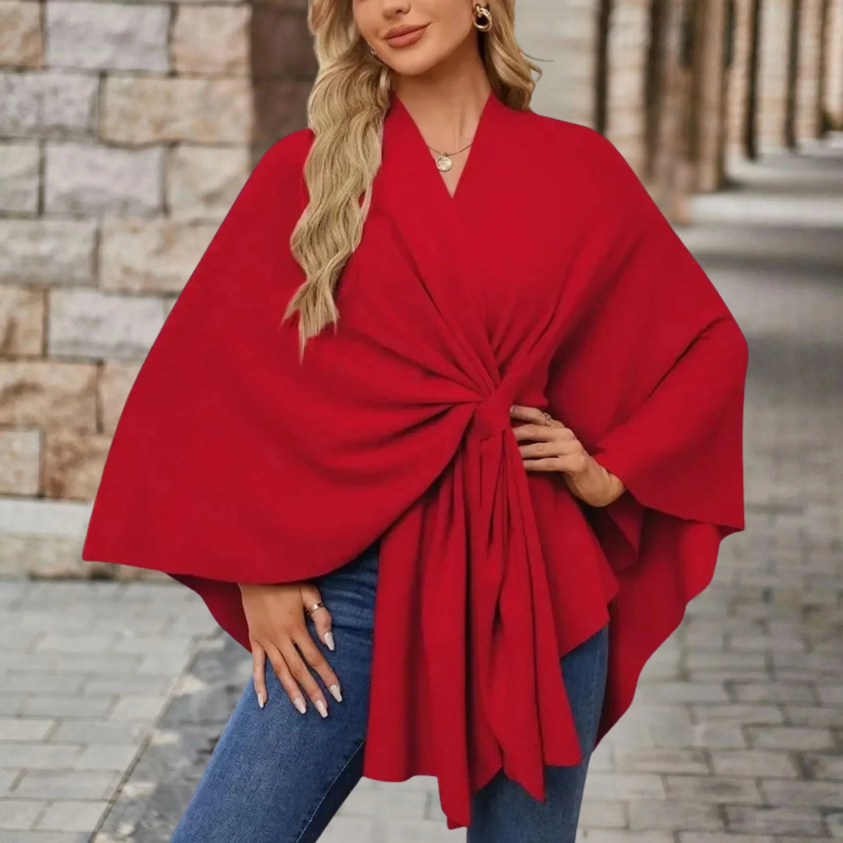 Briana | Elegant Draped Poncho for Women