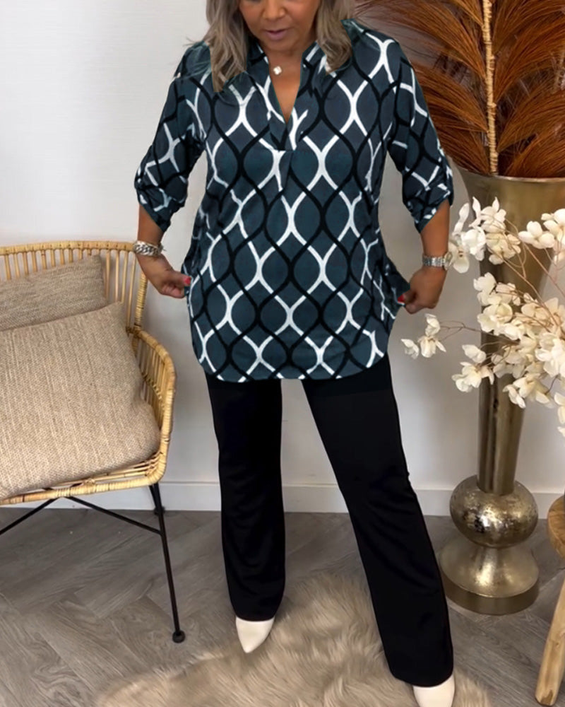 Marianthi | Casual Long-Sleeve Printed Blouse for Women