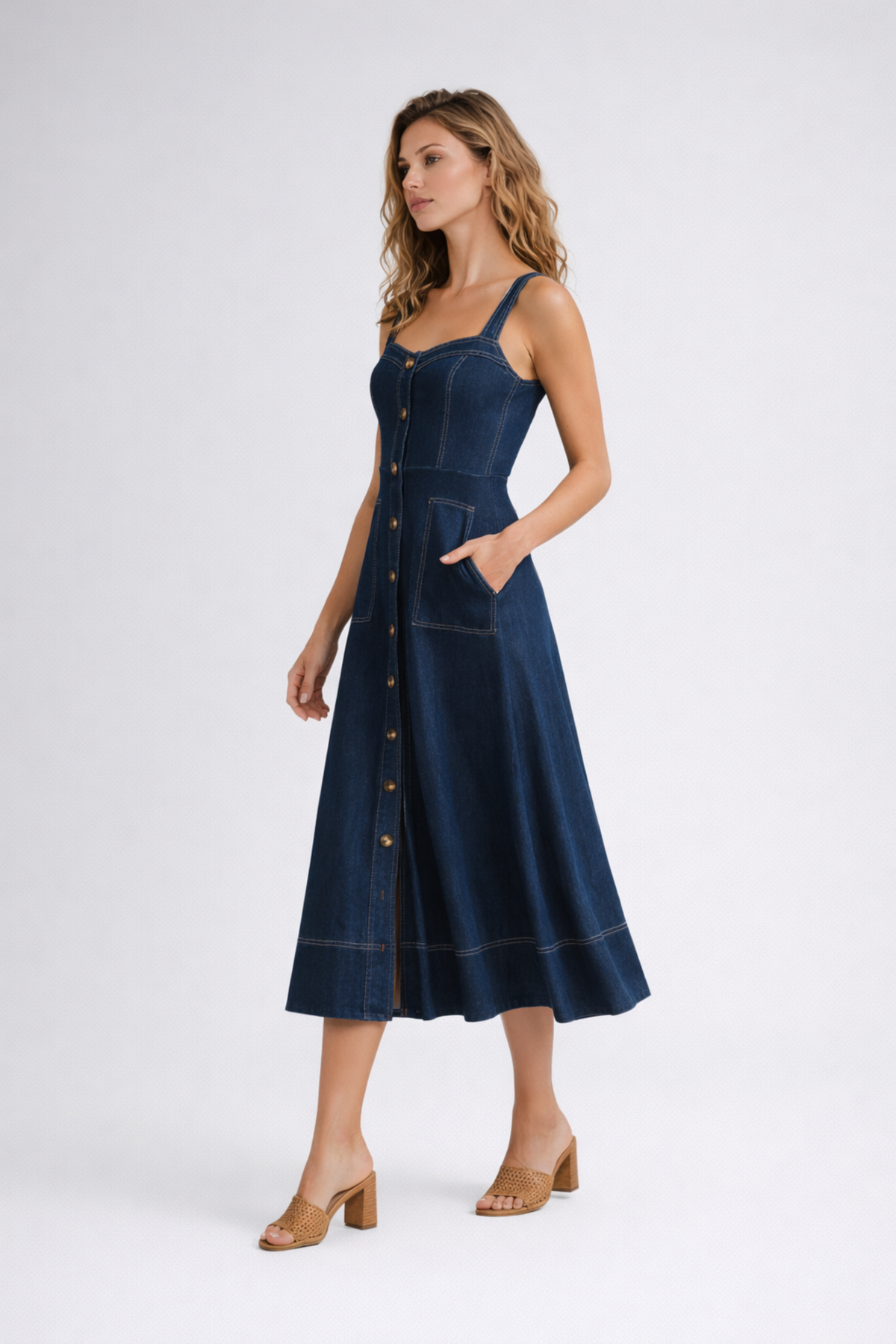 Eloise | Denim Midi Dress