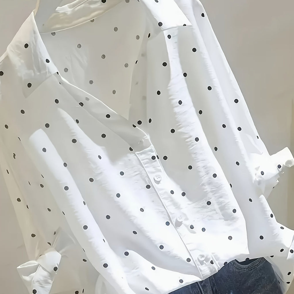 Vivian | Elegant Polka Dot Button Blouse for Women