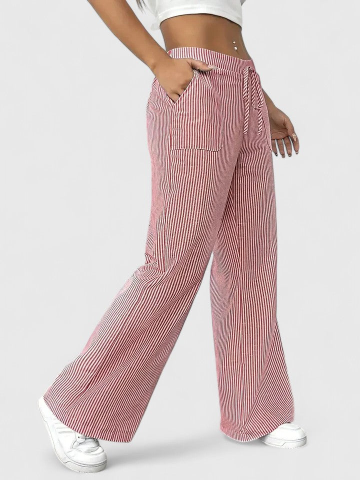 Dominique | Linen Wide-Leg Trousers for Women