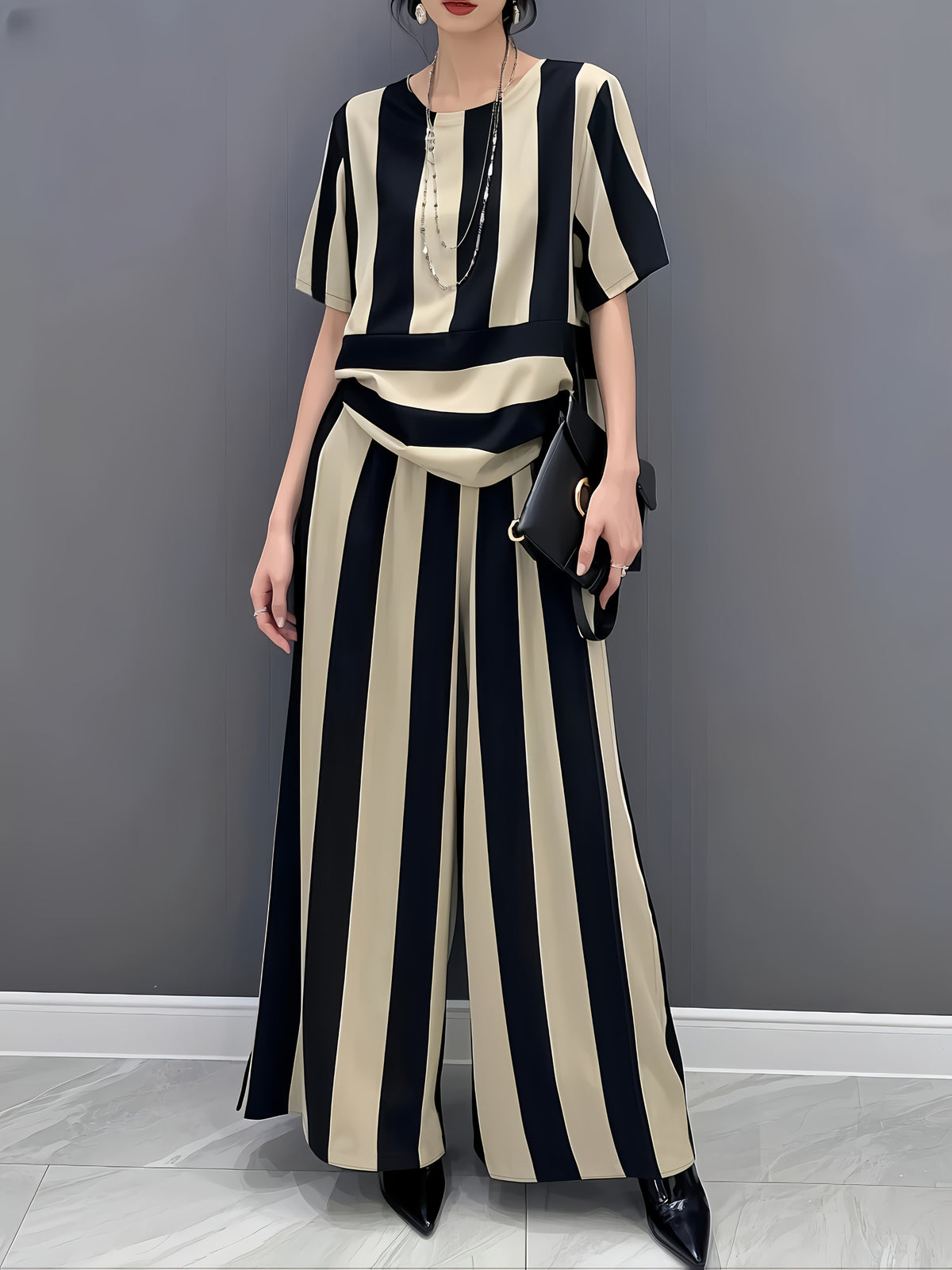 Felicite | Striped Flared Set for Women