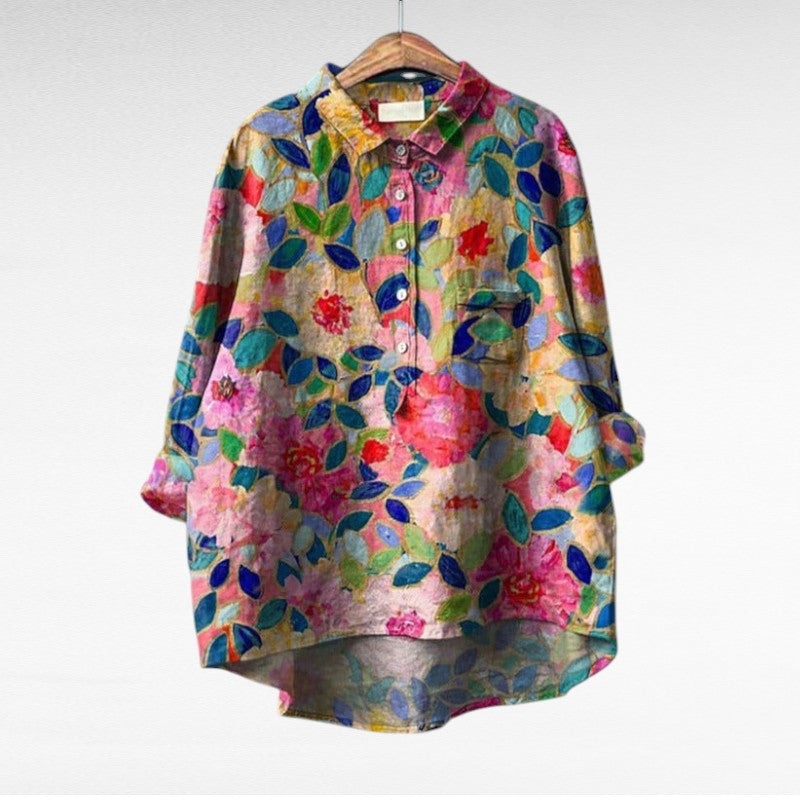 Claire | Elegant Linen Summer Blouse for Women