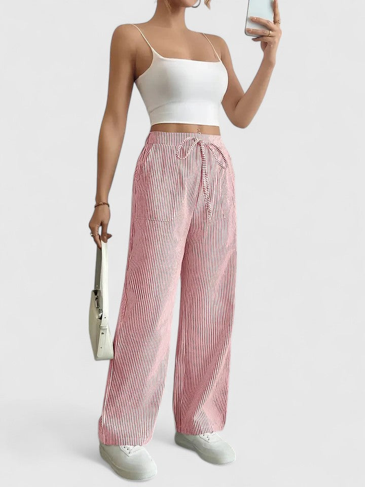Dominique | Linen Wide-Leg Trousers for Women