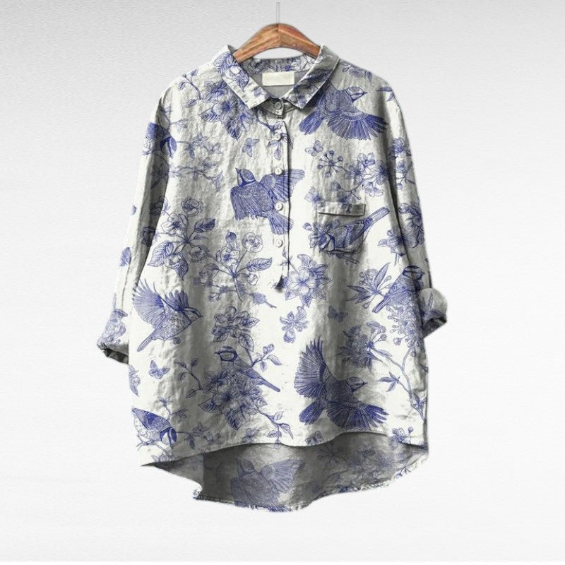 Claire | Elegant Linen Summer Blouse for Women
