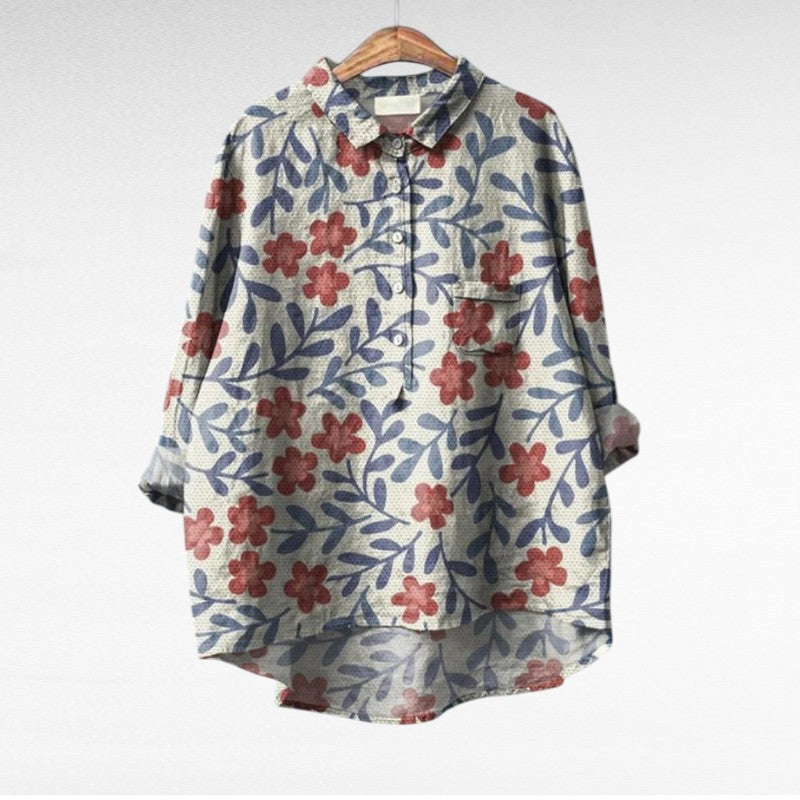 Claire | Elegant Linen Summer Blouse for Women