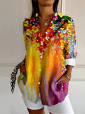 Yolande | Floral Print Button-Up Blouse for Women