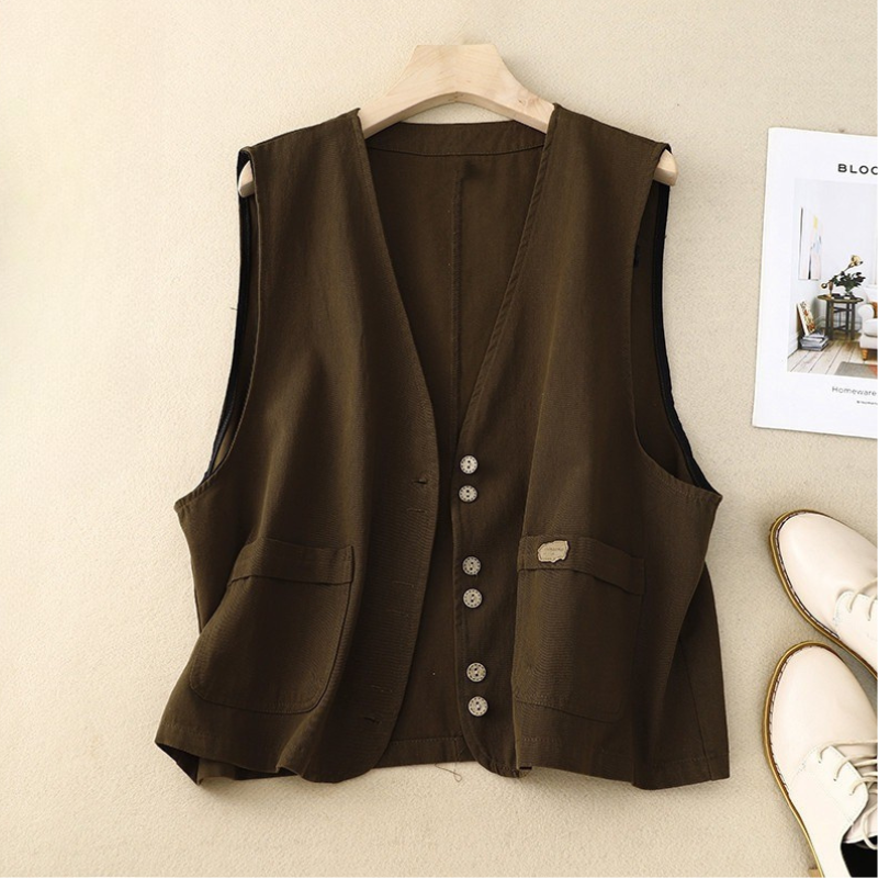 Peronella | Relaxed Button Vest for Women