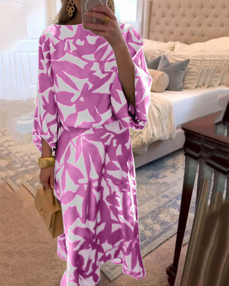 Ashley | Two-Piece Printed Set with Lantern Sleeves for Women