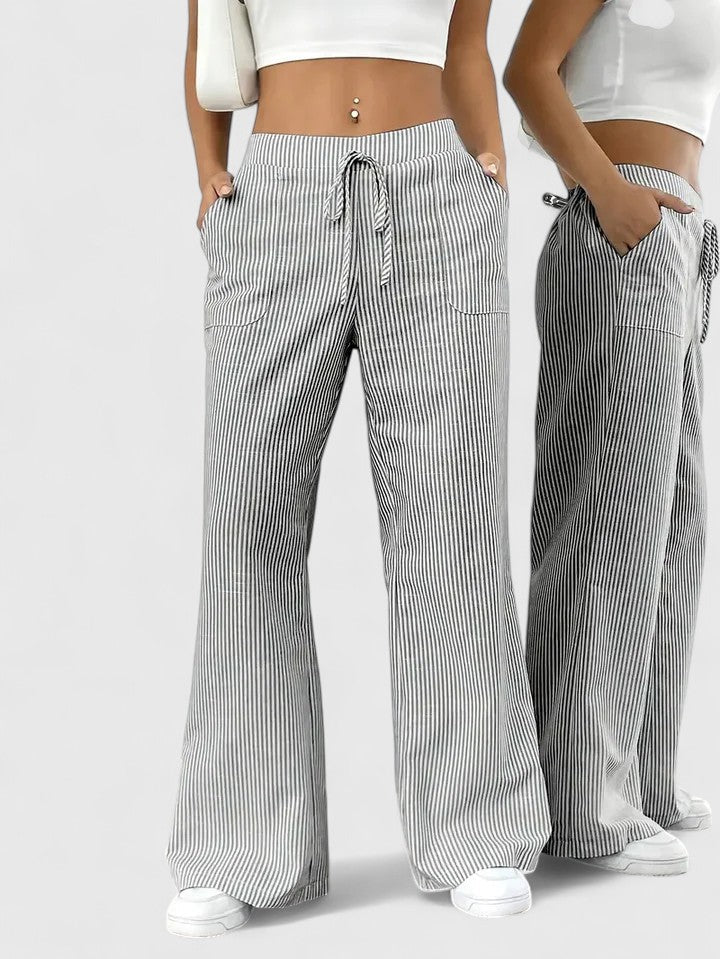 Dominique | Linen Wide-Leg Trousers for Women