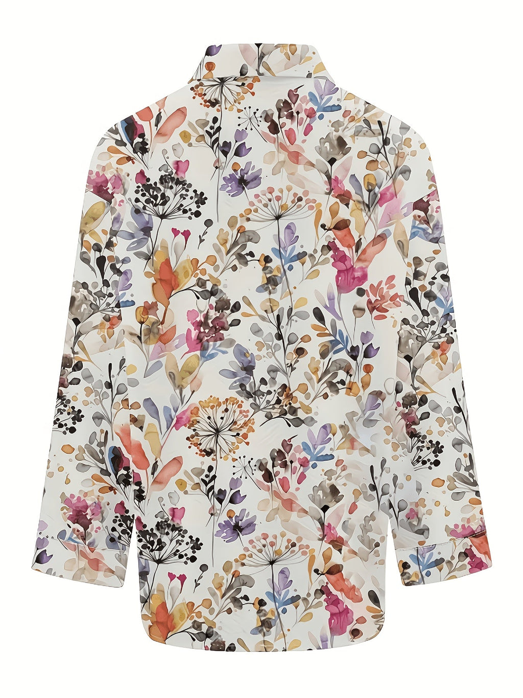 Felicetta | Classic Collar Printed Long-Sleeve Blouse for Women