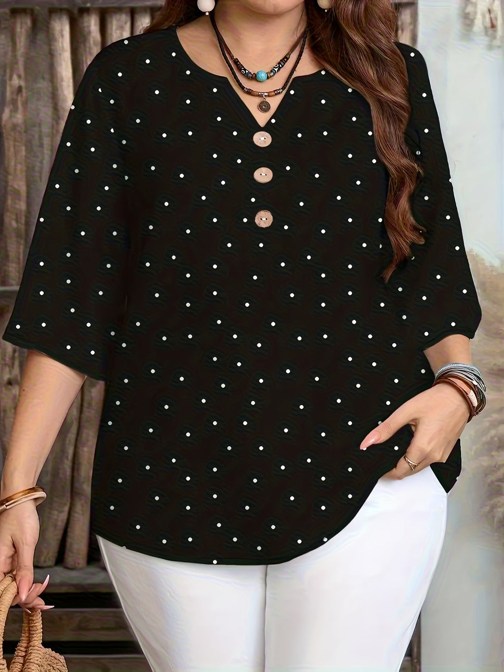 Costanza | Classic Polka Dot Everyday Blouse for Women